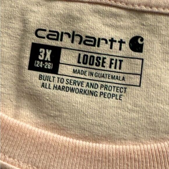Carhartt Loose Fit Heavyweight Short Sleeve T-Shirt Light Coral Color 3X (24-26) - Picture 4 of 4